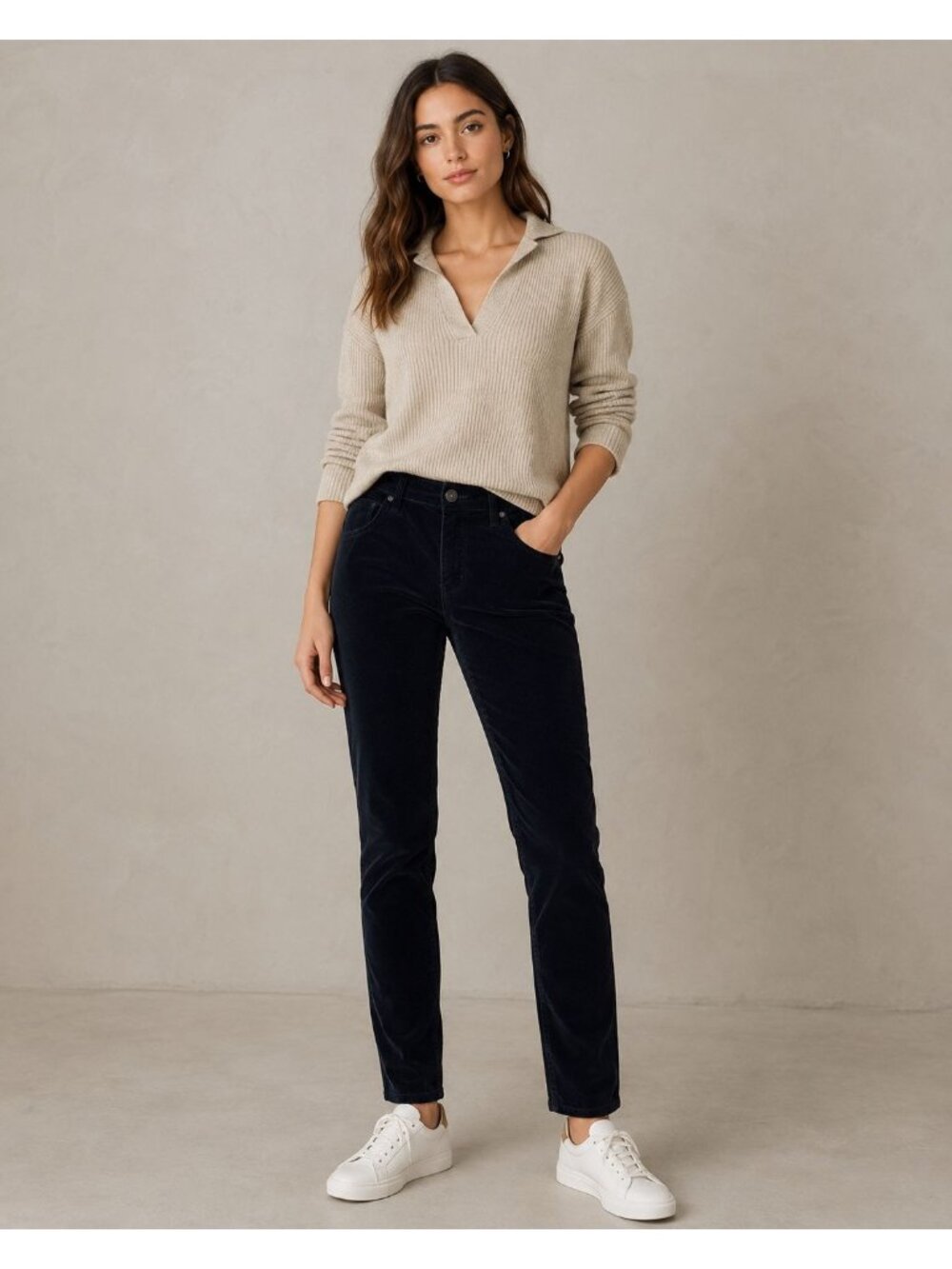 The Stevie Ankle Jodhpur Slim Straight Corduroy Pants Adriano Goldschmied 26R